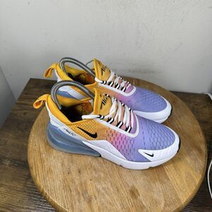 Nike Air Max 270 Shoes Womens Size 6.5 Gradient Purple Yellow Pastel AH6789-702